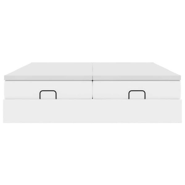 Ottoman-Bett mit Matratzen Weiß 180x200 cm Kunstleder