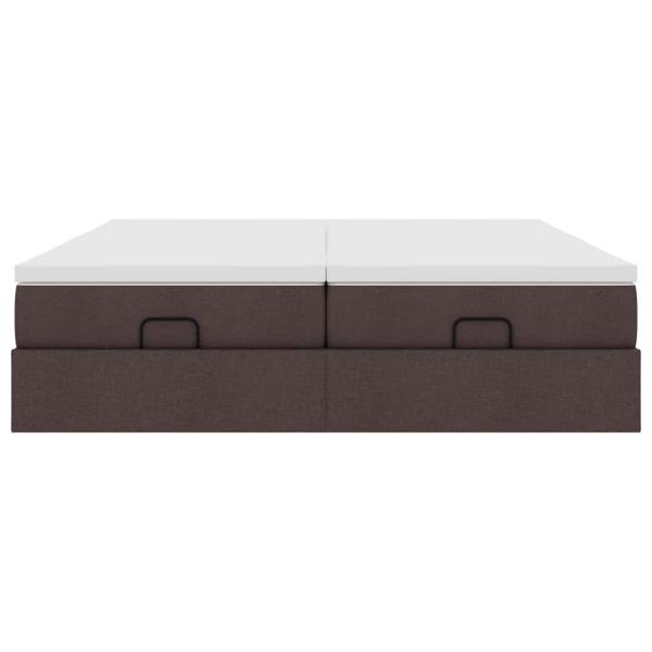 Ottoman-Bett mit Matratzen Dunkelbraun 180x200 cm Stoff