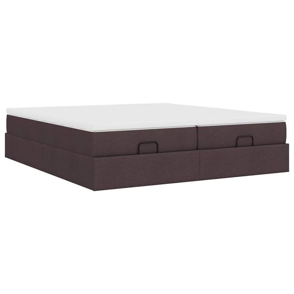 Ottoman-Bett mit Matratzen Dunkelbraun 180x200 cm Stoff