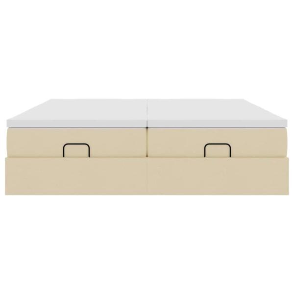 Ottoman-Bett mit Matratzen Creme 180x200 cm Stoff