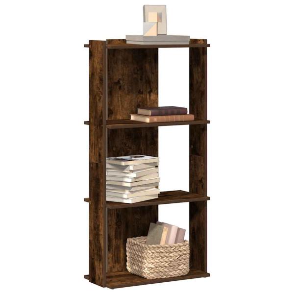 ARDEBO.de - Bücherregal 3 Böden Räuchereiche 60x30x120 cm Holzwerkstoff