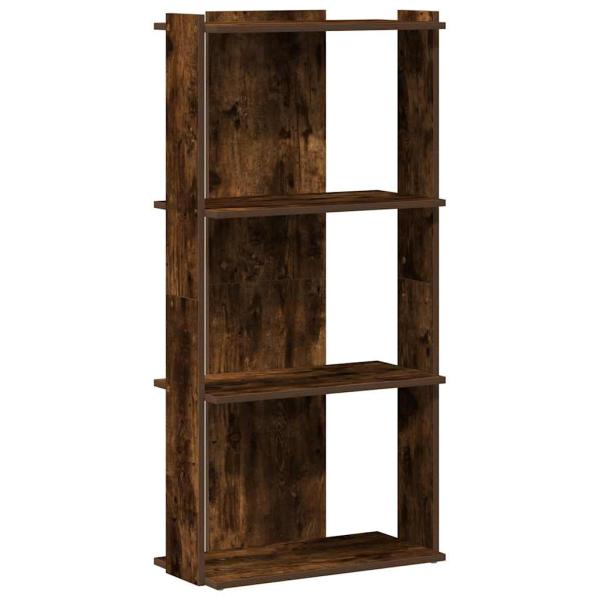 Bücherregal 3 Böden Räuchereiche 60x30x120 cm Holzwerkstoff