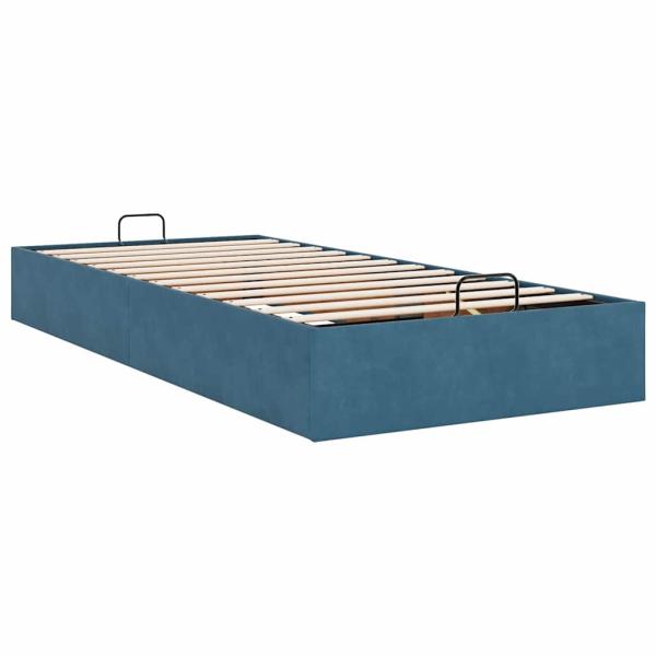 Ottoman-Bett ohne Matratze Dunkelblau 90x200 cm Samt