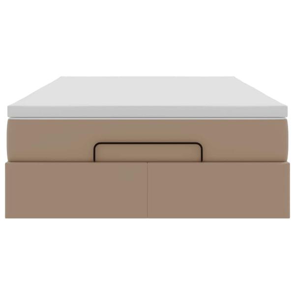Ottoman-Bett mit Matratze Cappuccino-Braun 120x200cm Kunstleder