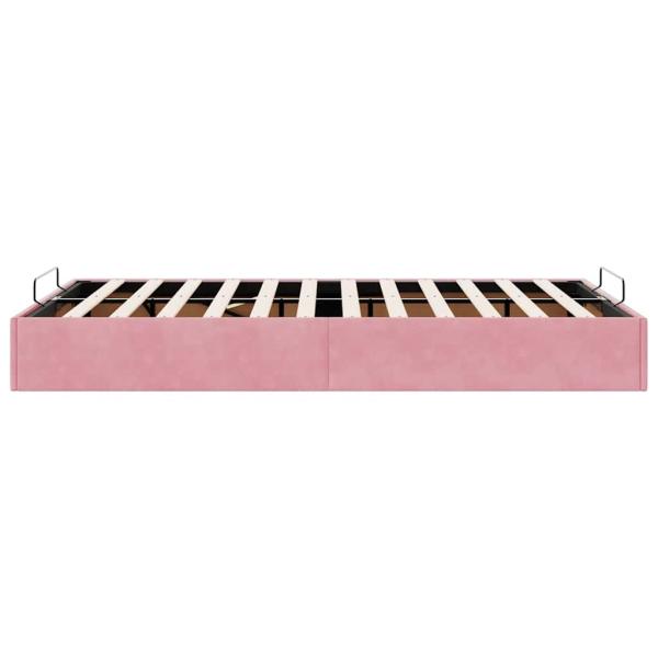 Ottoman-Bett ohne Matratze Rosa 120x200 cm Samt