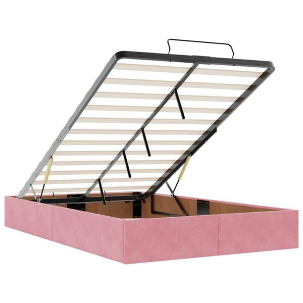 Ottoman-Bett ohne Matratze Rosa 120x200 cm Samt