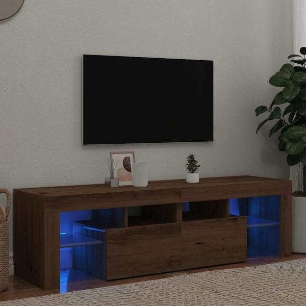 ARDEBO.de - TV-Schrank mit LED Artisan-Eiche 140x36,5x40 cm Holzwerkstoff