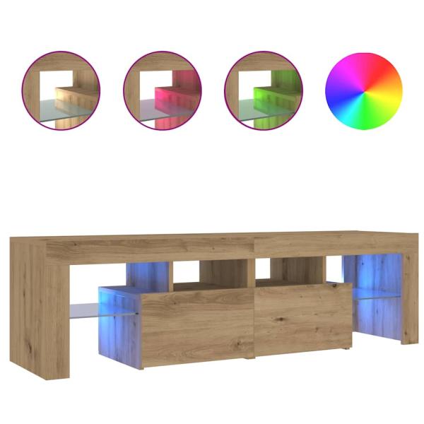 TV-Schrank mit LED Artisan-Eiche 140x36,5x40 cm Holzwerkstoff