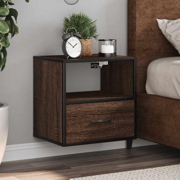ARDEBO.de - Wand-Nachttische 2 Stk. Braun Eichen-Optik 40x31x39,5 cm