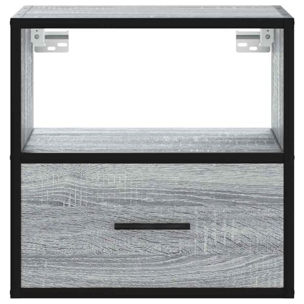 Wand-Nachttische 2 Stk. Grau Sonoma 40x31x39,5 cm