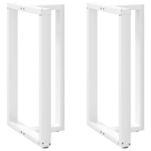 ARDEBO.de - Bartischbeine T-Form 2 Stk. Weiß 60x35x(101-102) cm Stahl