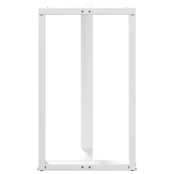 Bartischbeine T-Form 2 Stk. Weiß 60x35x(101-102) cm Stahl