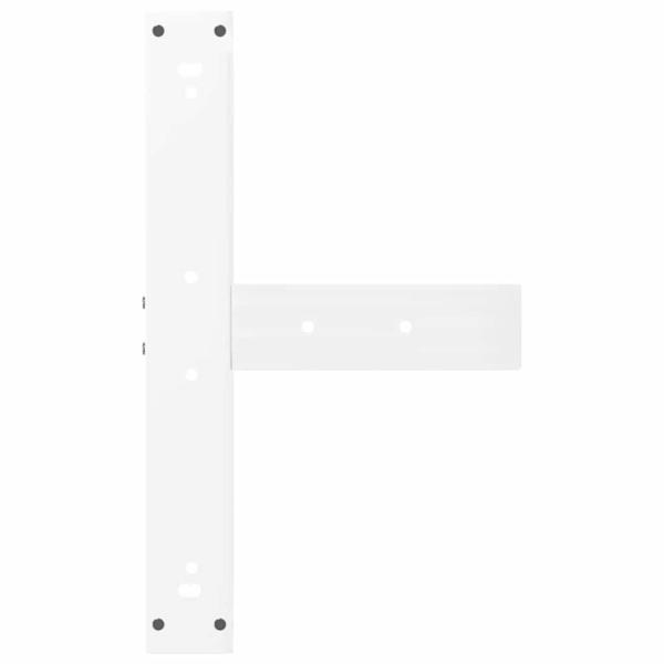Bartischbeine T-Form 2 Stk. Weiß 60x35x(101-102) cm Stahl