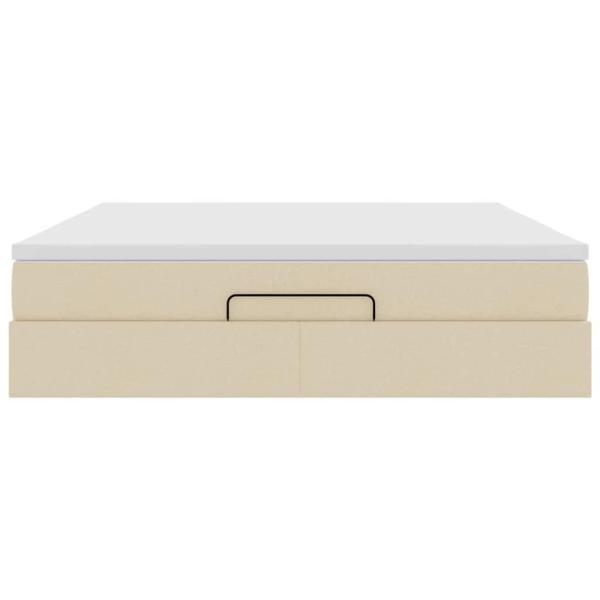 Ottoman-Bett mit Matratze Creme 180x200 cm Stoff