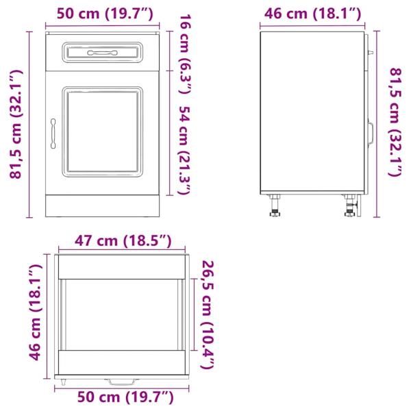Küchenunterschrank Kalmar Betongrau Holzwerkstoff