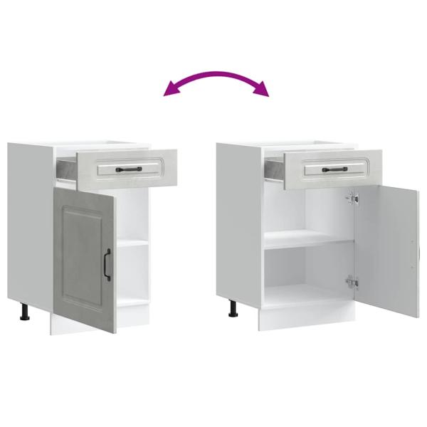 Küchenunterschrank Kalmar Betongrau Holzwerkstoff