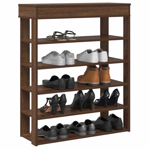 ARDEBO.de - Schuhregal Braun Eichen-Optik 80x30x98 cm Holzwerkstoff
