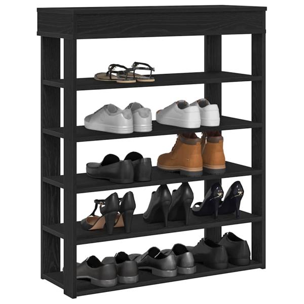 ARDEBO.de - Schuhregal Schwarz 80x30x98 cm Holzwerkstoff