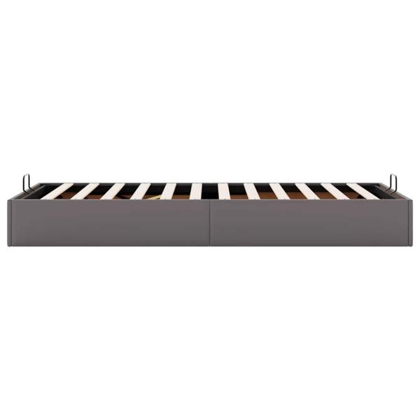 Ottoman-Bett ohne Matratze Grau 90x190 cm Kunstleder