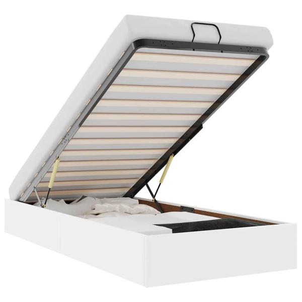 Ottoman-Bett ohne Matratze Weiß 90x190 cm Kunstleder