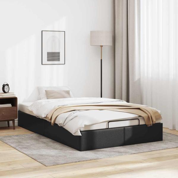 Ottoman-Bett ohne Matratze Schwarz 120x190 cm Kunstleder