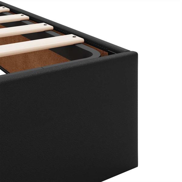 Ottoman-Bett ohne Matratze Schwarz 120x200 cm Kunstleder