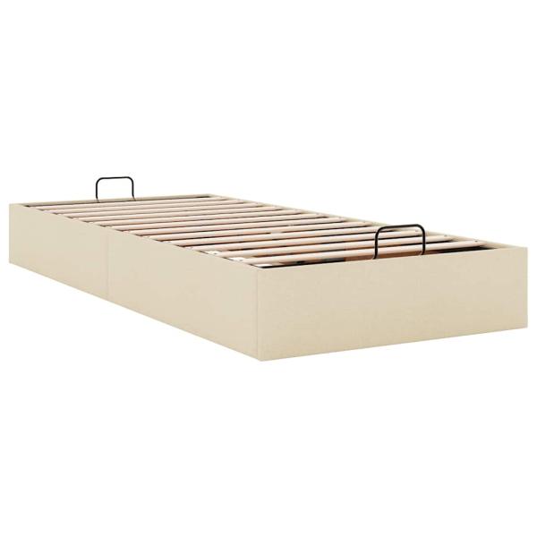 Ottoman-Bett ohne Matratze Creme 90x200 cm Stoff