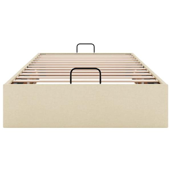Ottoman-Bett ohne Matratze Creme 90x200 cm Stoff