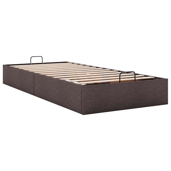 Ottoman-Bett ohne Matratze Dunkelbraun 90x200 cm Stoff