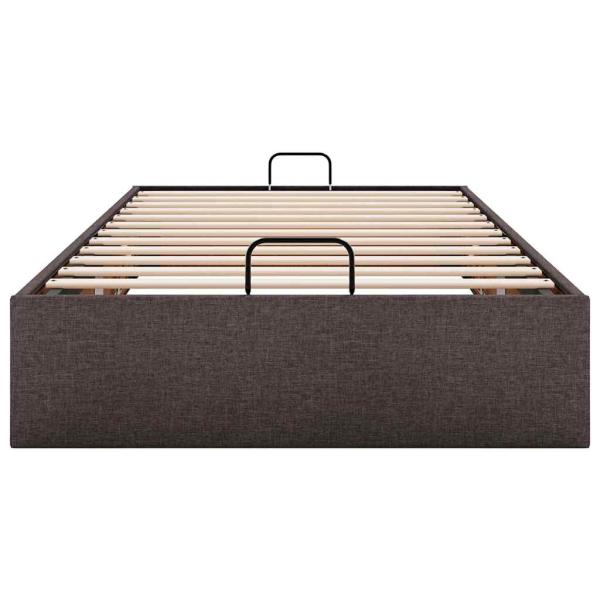 Ottoman-Bett ohne Matratze Dunkelbraun 90x200 cm Stoff