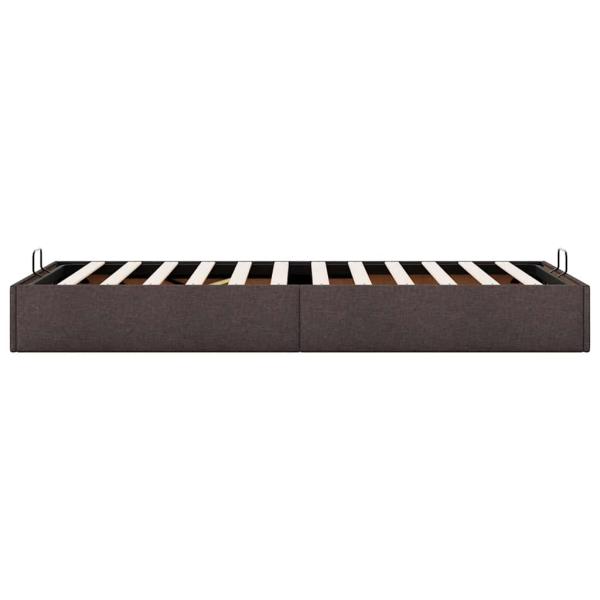 Ottoman-Bett ohne Matratze Dunkelbraun 90x200 cm Stoff