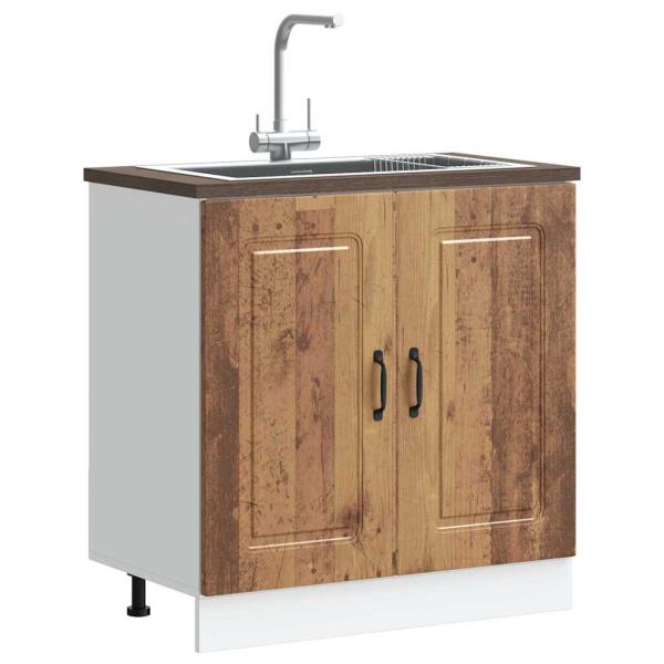 ARDEBO.de - Spülenunterschrank Kalmar Altholz-Optik 80x46x81,5 cm