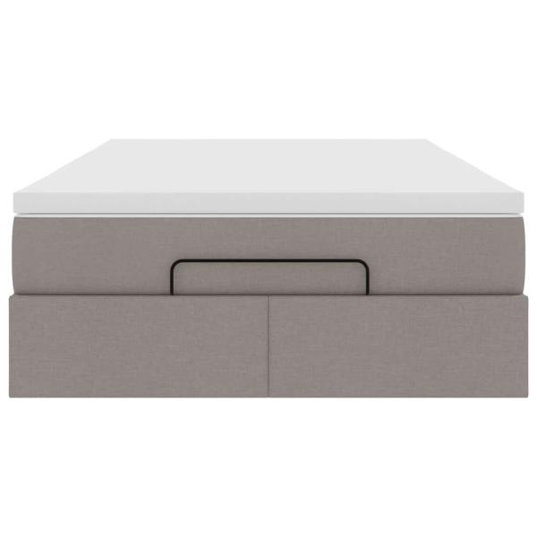 Ottoman-Bett mit Matratze Taupe 120x190 cm Stoff