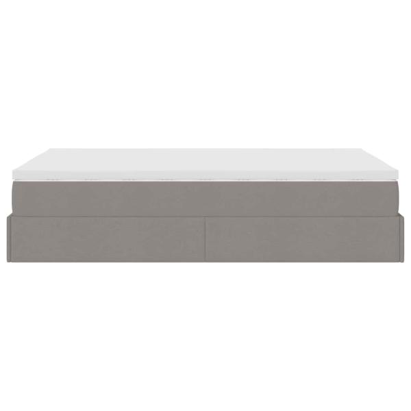 Ottoman-Bett mit Matratze Taupe 120x190 cm Stoff