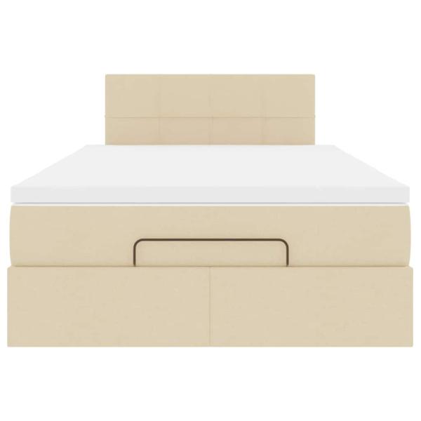 Ottoman-Bett mit Matratze Creme 120x190 cm Stoff