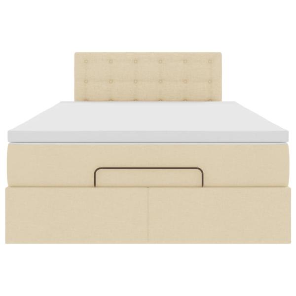 Ottoman-Bett mit Matratze Creme 120x200 cm Stoff