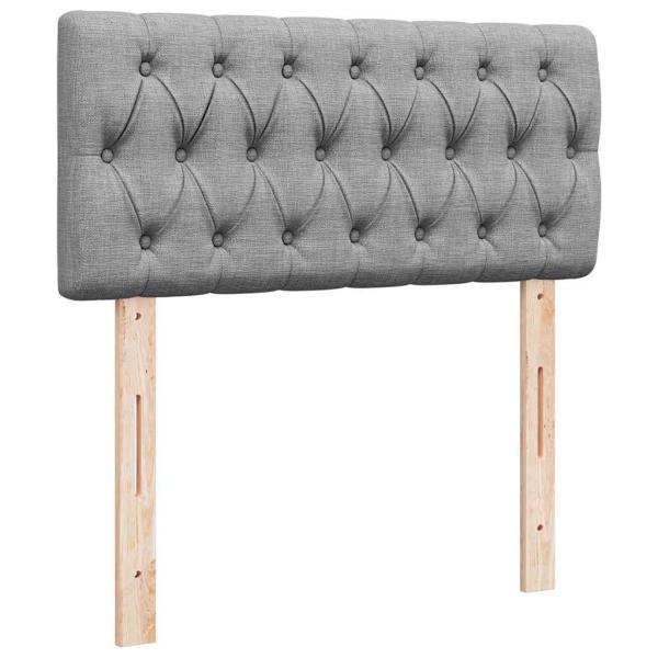 Ottoman-Bett mit Matratze Hellgrau 90x190 cm Stoff