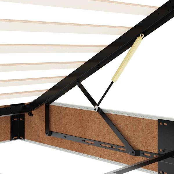 Ottoman-Bett mit Matratze Hellgrau 120x200 cm Samt