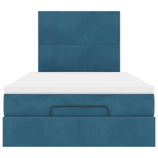 Ottoman-Bett mit Matratzen Dunkelblau 120x200 cm Samt