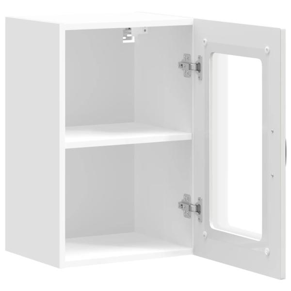 Küchen-Hängeschrank mit Glastür Kalmar Weiß Holzwerkstoff