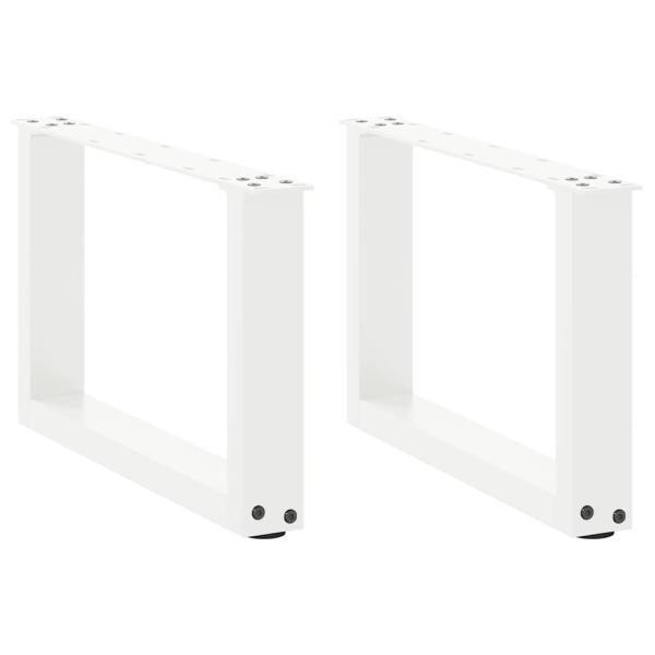 ARDEBO.de - Couchtischbeine U-Form 2 Stk. Weiß 50x(30-31) cm Stahl