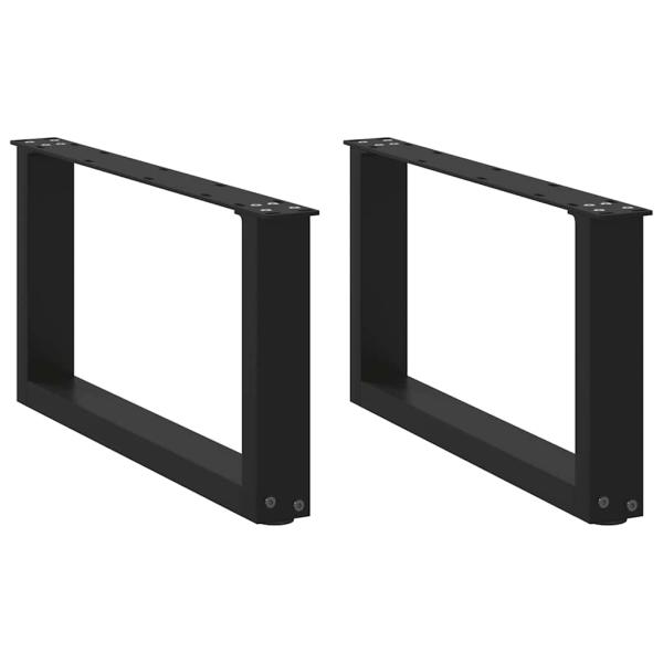 ARDEBO.de - Couchtischbeine U-Form 2 Stk. Schwarz 60x(30-31) cm Stahl