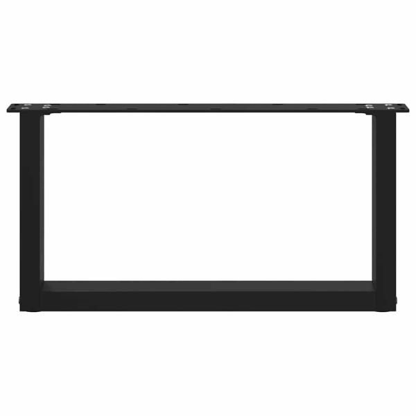 Couchtischbeine U-Form 2 Stk. Schwarz 60x(30-31) cm Stahl