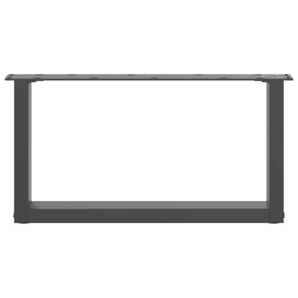 Couchtischbeine U-Form 2 Stk. Anthrazit 60x(30-31) cm Stahl