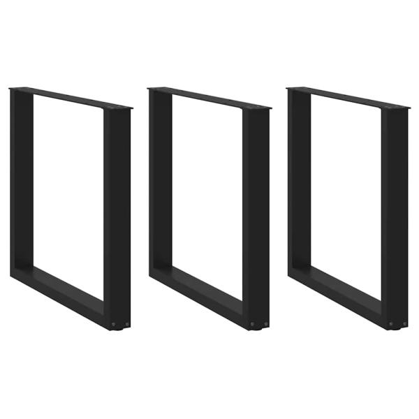 ARDEBO.de - Couchtischbeine U-Form 3 Stk. Schwarz 80x(72-73) cm Stahl