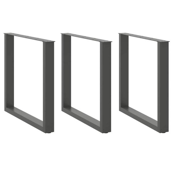 ARDEBO.de - Couchtischbeine U-Form 3 Stk. Anthrazit 90x(72-73) cm Stahl