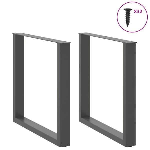 Couchtischbeine U-Form 2 Stk. Anthrazit 90x(72-73) cm Stahl