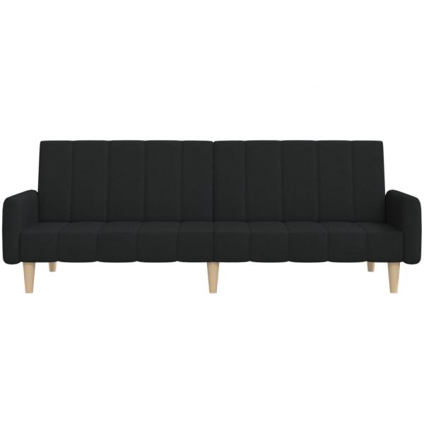 Schlafsofa 2-Sitzer Schwarz Stoff