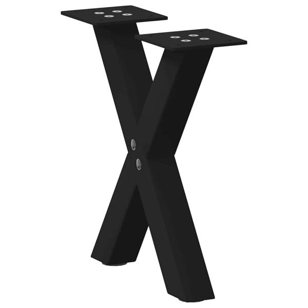 ARDEBO.de - Couchtischbeine X-Form 2 Stk. Schwarz 30x(30-31) cm Stahl