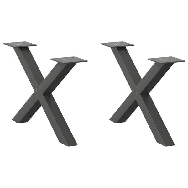 ARDEBO.de - Couchtischbeine X-Form 2 Stk. Anthrazit 60x(30-31) cm Stahl